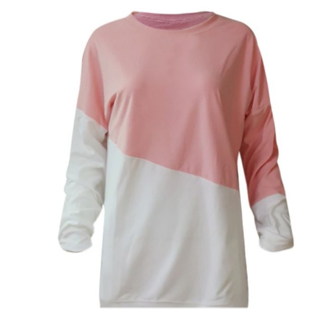 Sweatshirt XL NWOT color block pink cream